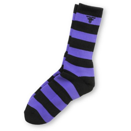 Fallen Trademark Black & Purple Striped Crew Socks