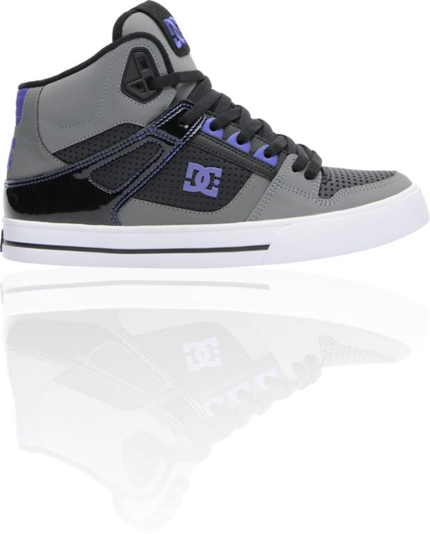 DC Shoes Spartan Hi Black, Battleship and Purple Shoe