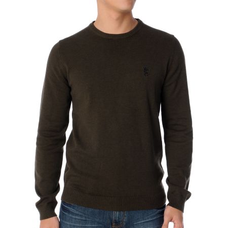 WeSC Anwar Olive Green Crew Neck Sweater