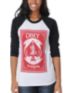 Obey Girls Ace Of Spades Black & White Baseball Tee Shirt