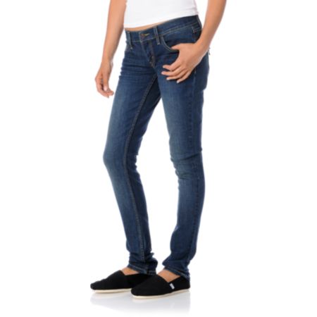 Levis 524 Superlow Worn Dark Skinny Jeans