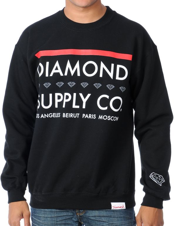 Diamond Supply Roots Black Pullover Sweatshirt