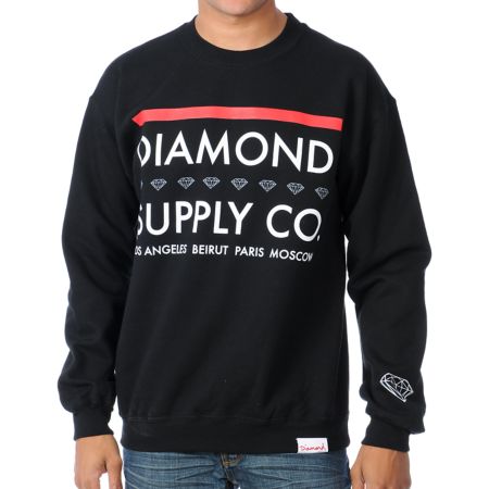 Diamond Supply Roots Black Pullover Sweatshirt