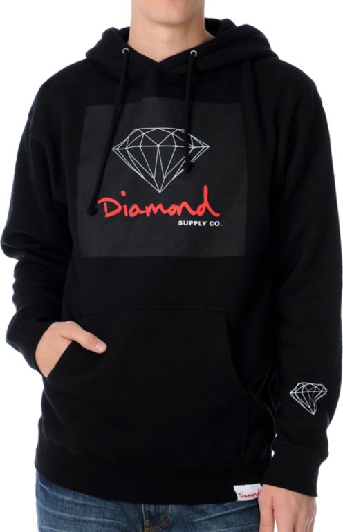 Diamond Supply OG Sign Black Pullover Hoodie