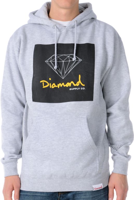 Diamond Supply OG Sign Heather Grey Pullover Hoodie