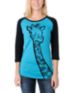 Ralik Necking Turquoise & Black Baseball Tee Shirt