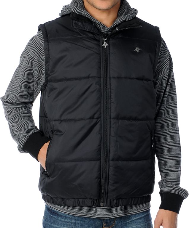 LRG CC Puffy Black Vest
