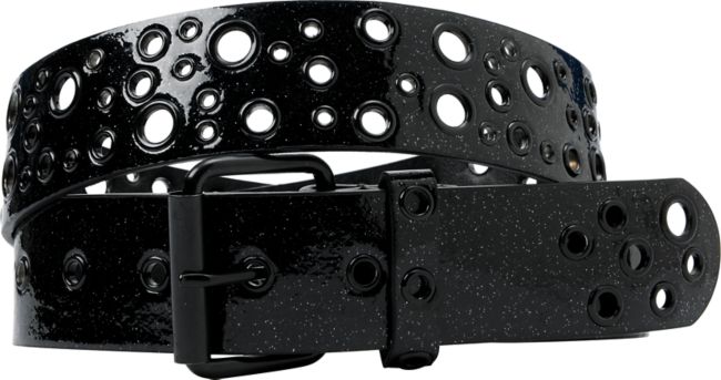Black Glitter Grommet Girls Belt