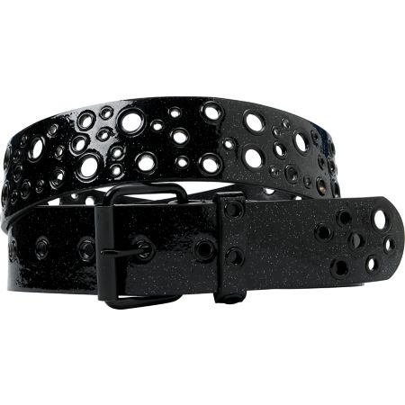 Black Glitter Grommet Girls Belt