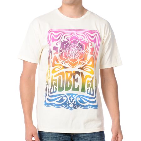 Obey In Concert Natural White Tee Shirt