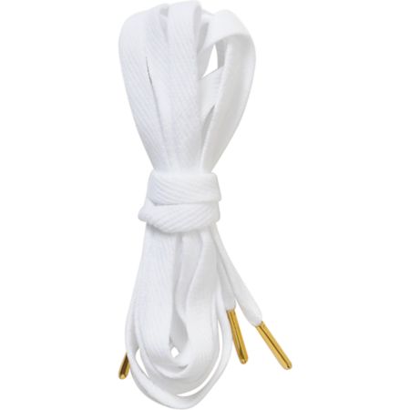 Mr. Lacy Flatties White & Gold Tip Shoe Laces