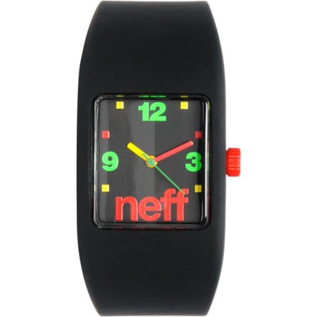 Neff Bandit Black Rasta Block Wristband Analog Watch