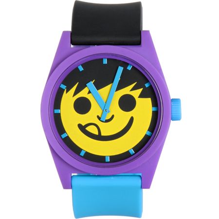 Neff Daily Pieced Smiley Purple & Yellow Analog Watch 