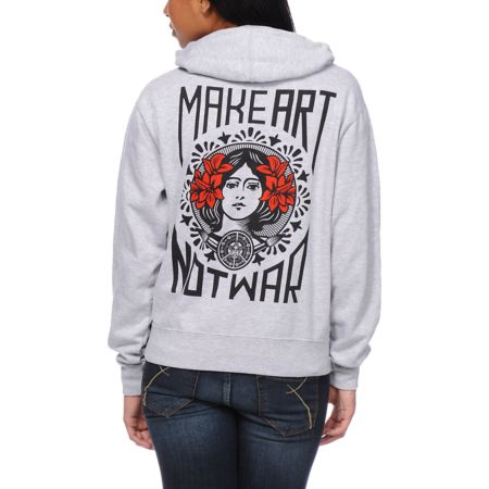 Obey MANW Girls Grey Pullover Hoodie