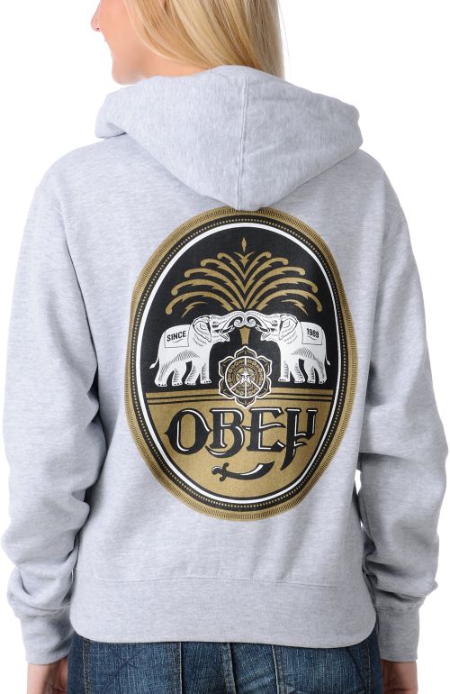 Obey Girls IPA Grey Pullover Hoodie