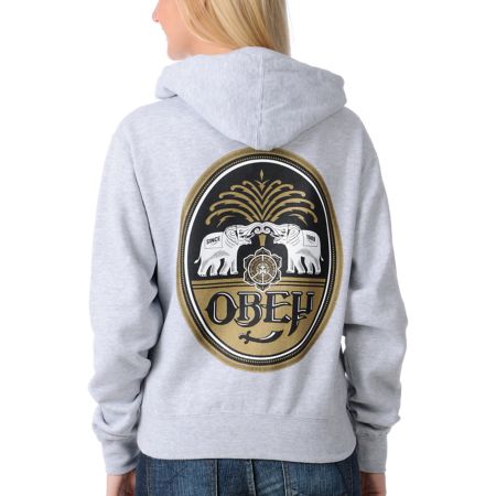 Obey Girls IPA Grey Pullover Hoodie