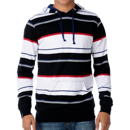 Empyre Diabolical Black Striped Pullover Hooded Shirt