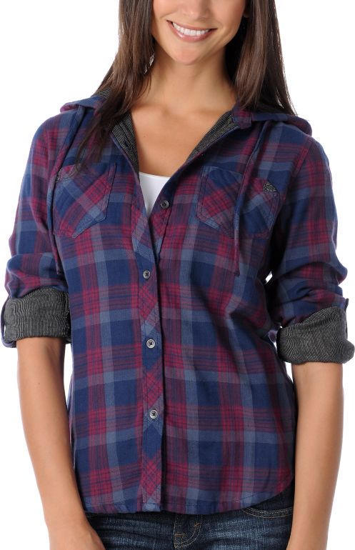 Fatal Charm Forage Plaid Purple Woven Shirt