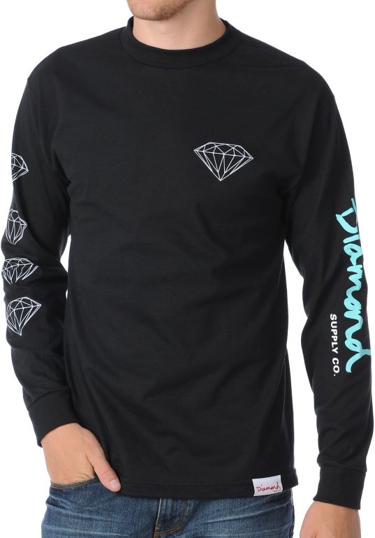 Diamond Supply OG Long Sleeve Black Tee Shirt
