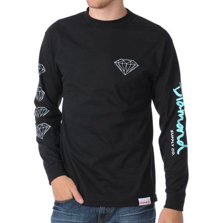 Diamond Supply OG Long Sleeve Black Tee Shirt