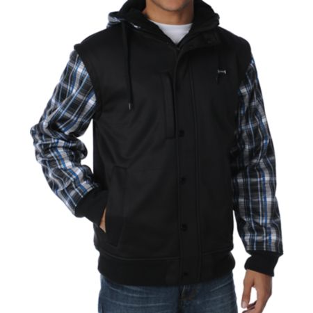 Aperture Octane Black & Plaid Tech Fleece Jacket