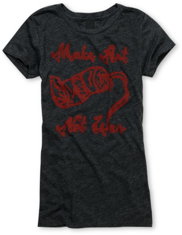 Obey Girls Paint Charcoal Tee Shirt