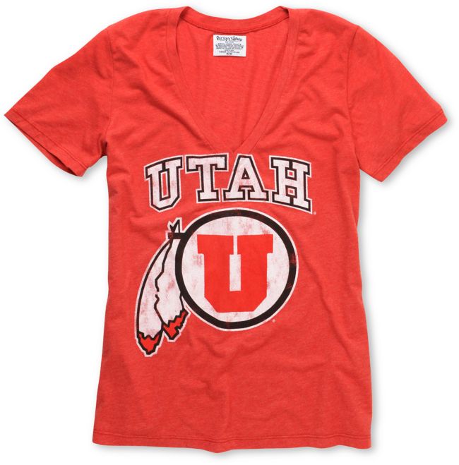 Utah Utes V-Neck Girls College Football Tee