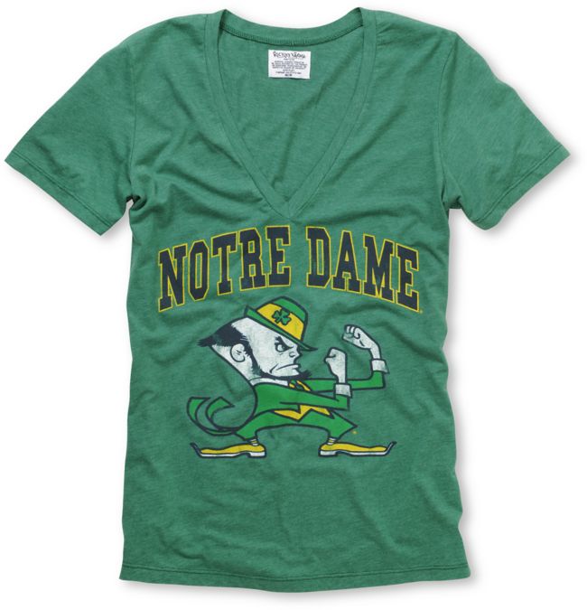 Notre Dame V-Neck Girls College Football Tee
