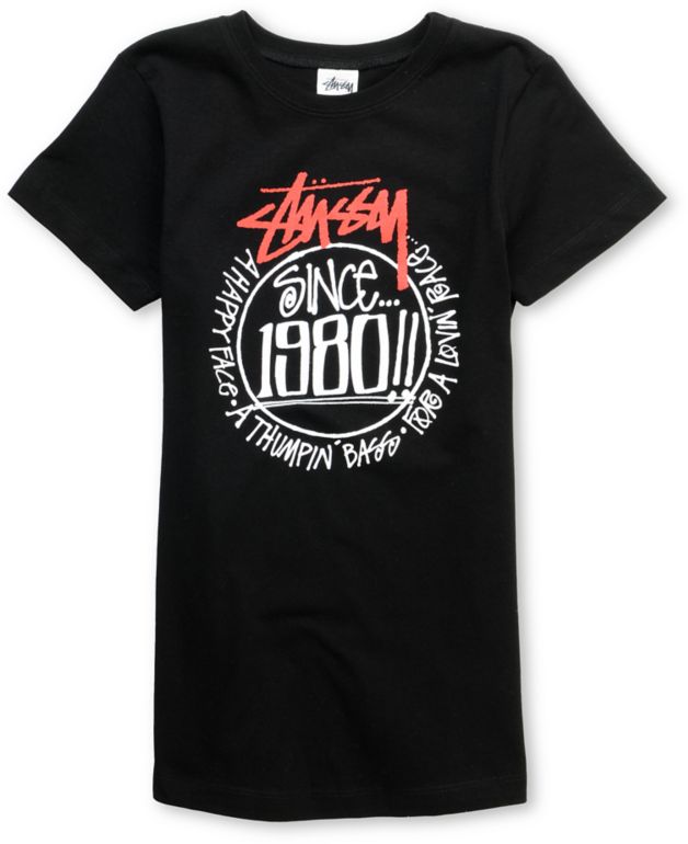 Stussy Girls Since 1980 Black Tee Shirt