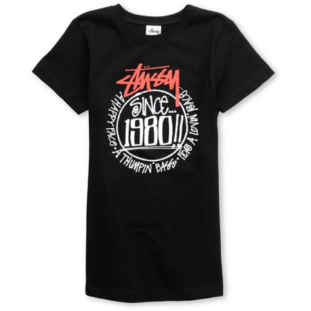 Stussy Girls Since 1980 Black Tee Shirt