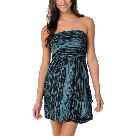 Volcom Sketched Out Blue Tube Dress