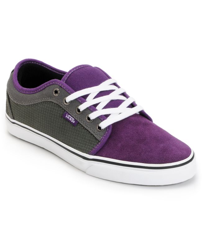 Vans Shoes Chukka Low Purple & Charcoal Houndstooth Skate Shoe
