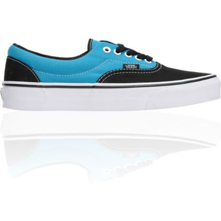Vans Era Black & Turquoise Two-Tone Canvas Skate Shoe
