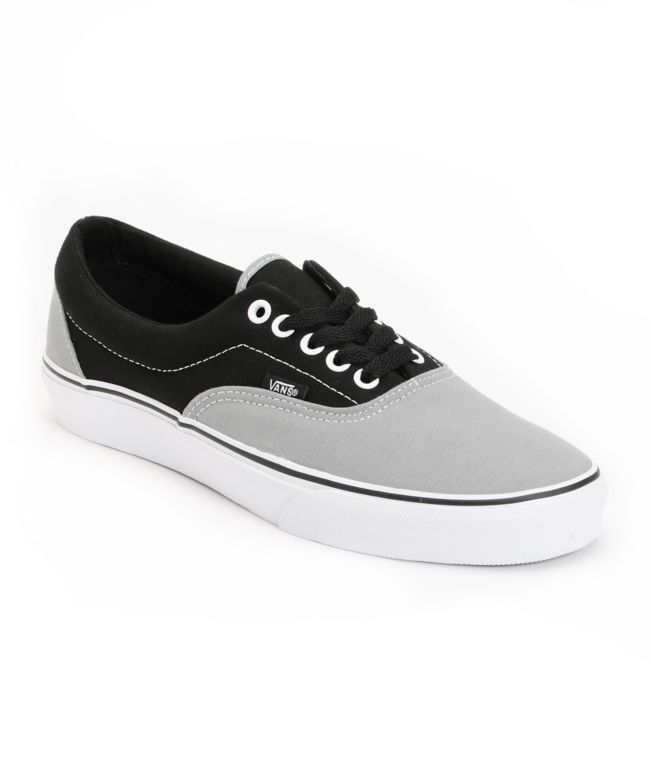 Vans Era Light Grey & Black Two-Tone Canvas Skate Shoe