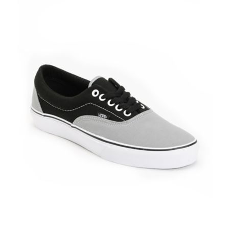 Vans Era Light Grey & Black Two-Tone Canvas Skate Shoe