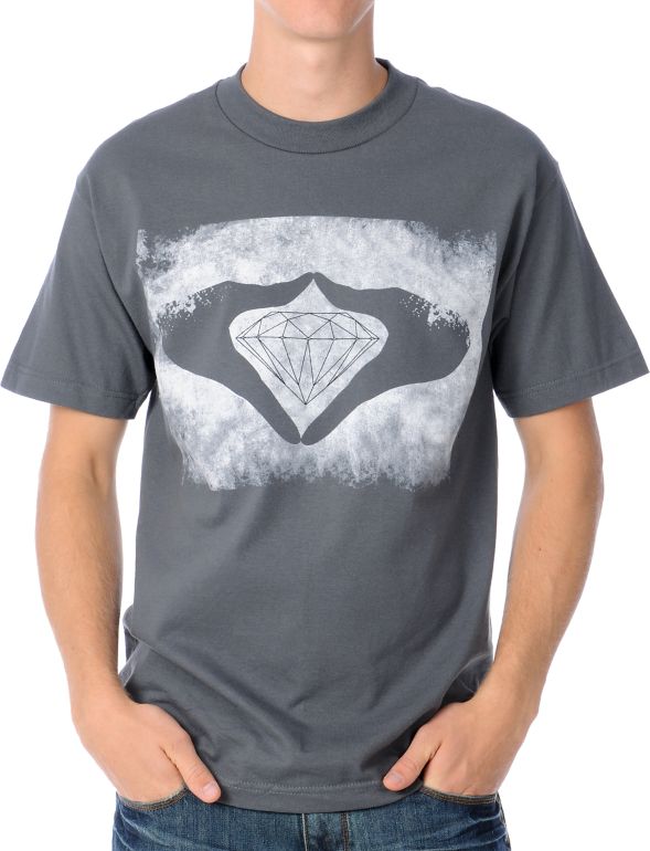 Diamond Supply Hands Charcoal Tee Shirt
