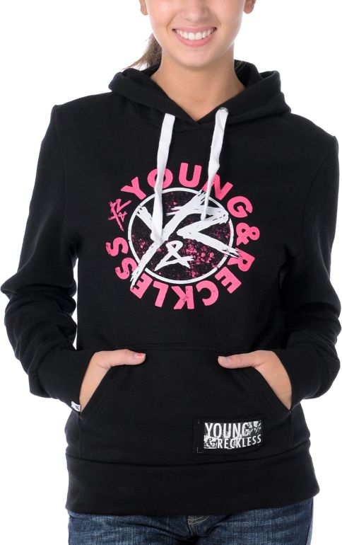 Young & Reckless Circle Crest Black Pullover Hoodie