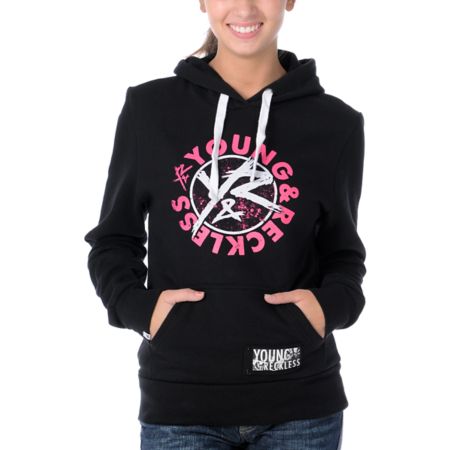 Young & Reckless Circle Crest Black Pullover Hoodie