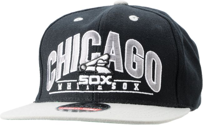 American Needle White Sox Black Arched Snapback Hat