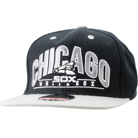 American Needle White Sox Black Arched Snapback Hat