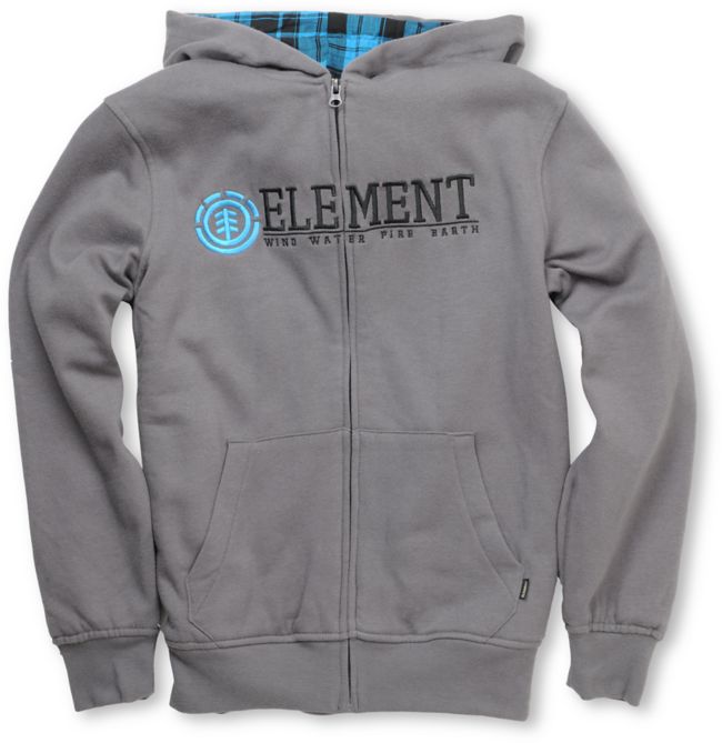 Element Boys Brody Grey Sherpa Zip Hoodie