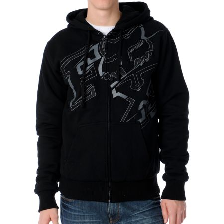 Fox Baseline Black Sherpa Zip Up Hoodie