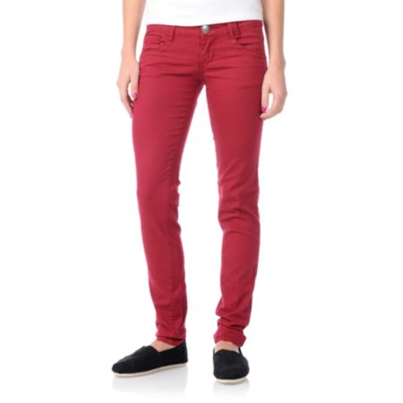 Jolt Lamele Red Skinny Jeans