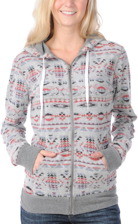 Element Girls Grafton Charcoal Reversible Zip Up Hoodie