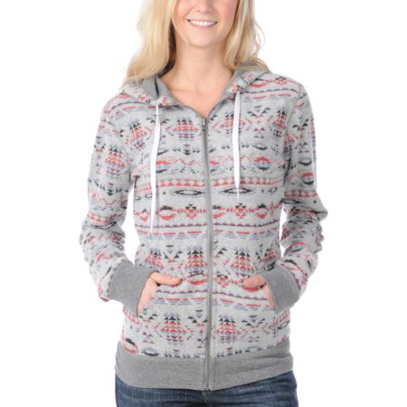 Element Girls Grafton Charcoal Reversible Zip Up Hoodie