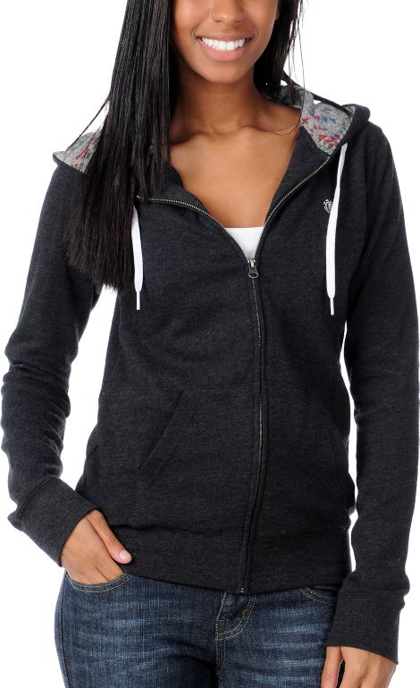 Element Girls Glover Charcoal Zip Hoodie