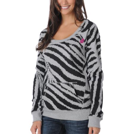 Fox Girls Backcountry Slash Grey Pullover Sweatshirt
