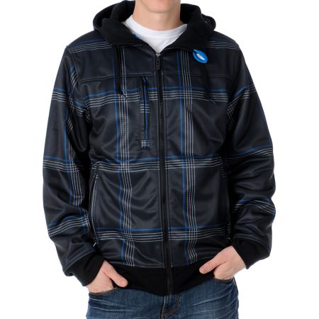 Empyre Younker Black Plaid Sherpa 2012 Guys Zip Tech Fleece