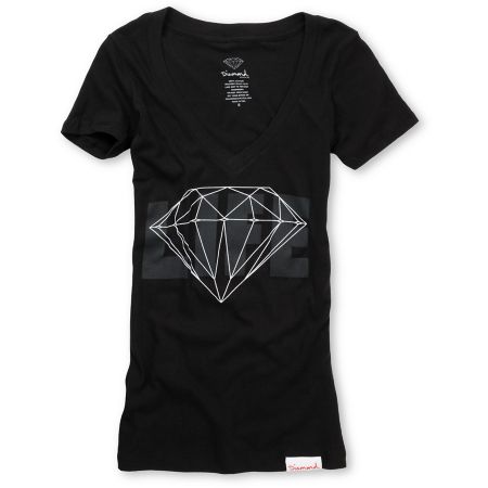 Diamond Supply Diamond Life Girls Black Tee Shirt