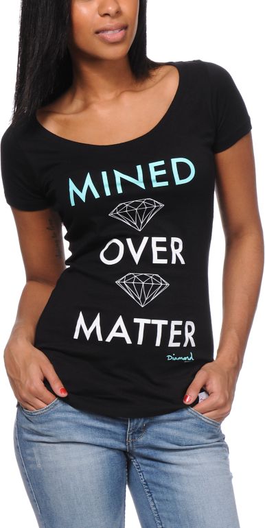 Diamond Supply Girls Mined Over Matter Black Tee Shirt